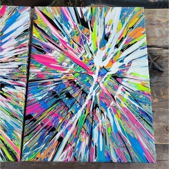 Original 3 piece spin art each one is 12x16 - Picture 5 of 10